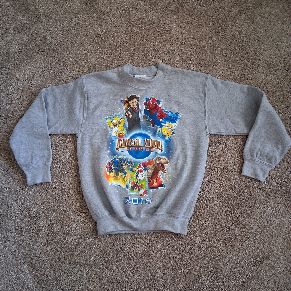 Universal Studios Florida 2016 Gray Graphic Sweatshirt Boys Small